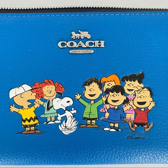 Coach x Peanuts Snoopy and Friends Large Corner Zip Wristlet